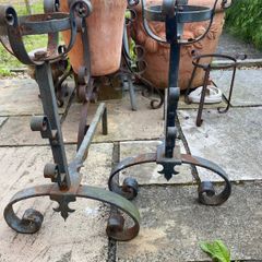 pair of cast iron fire place legs