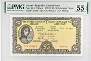 Ireland | 1974 | 5 Pounds | P.65c | 74 A 135489 | Pmg Graded | Aunc