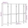 Room Divider 6 Panels Dark Brown Solid Wood Paulownia Image 4