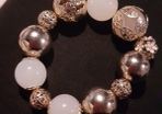 Baby pink and gold chunky bracelet