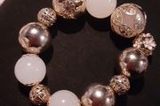 Baby pink and gold chunky bracelet