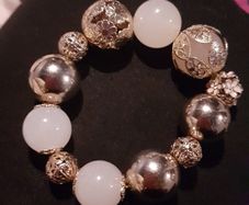 Baby pink and gold chunky bracelet