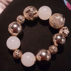 Baby pink and gold chunky bracelet