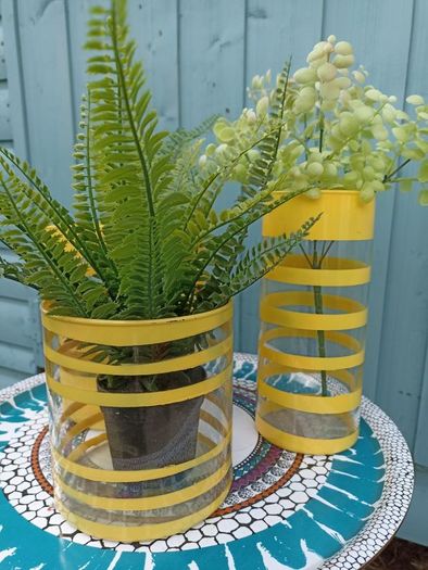 3 X glass vases/containers