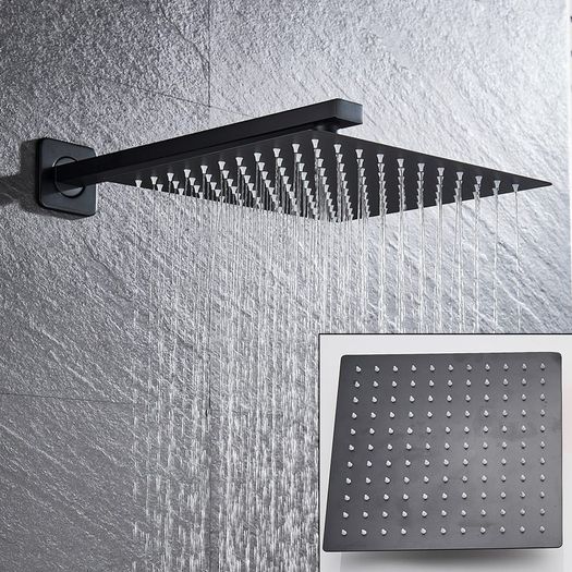 BRAND NEW Black Shower Set Wall Mounted Shower Faucet Mixer 3-Ways 10 inch A Rainfall Bathroom Shower Tap with Handshower Rotate Bath Spout
