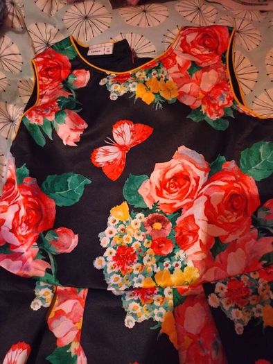 name it black floral dress, 12 yrs