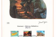 1983 Alderney Limited Edition Lithographed Print measuring 333mm X 257mm showing Alderney Definitive (Part 1) stamps with First Day of Issue Cancel