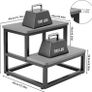 Heavy Duty 2 Step Stool with 500 Lbs Capacity Non-Slip Feet and Rounded Edges Wooden Foot Stool for High Bed Kitchen Bathroom RV Outdoor Grey Image 3