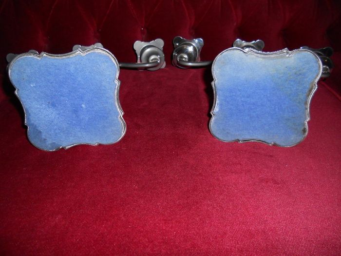 Antique Ornamental Candel Holders, 2 Large Silver Plated  Triple Candle Holders