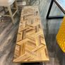Large Wooden Dining Table & Matching Bench Image 6