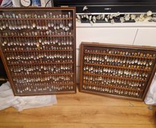 Large Collection of 250 Collectible Souvenir Spoons in Display Cases