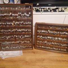Large Collection of 250 Collectible Souvenir Spoons in Display Cases