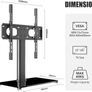 Universal TV Stands, Table Top TV Stand, Pedestal TV Stand for Most 17 55inch Screens, Height Adjustable TV Base Stand with Tempered Glass Base and Wire Management, Hold up to 40kg, VESA 75/400mm Image 3