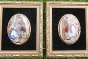 Vintage Countess Fine Bone China with Black Velvet Wall Decor Set of 2