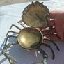 Midcentury Italian Crab and Frog Brass Ashtrays Image 6