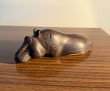 Vintage African Hand Carved Hippopotamus