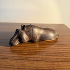 Vintage African Hand Carved Hippopotamus
