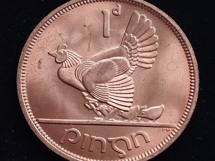 Ireland - 1968 - 1 Penny - Hen with Chicks - KM.11 - [271]