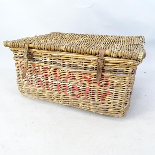 Large wicker laundry basket