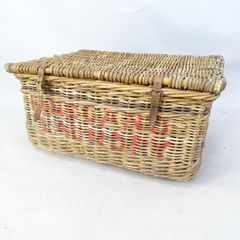 Large wicker laundry basket
