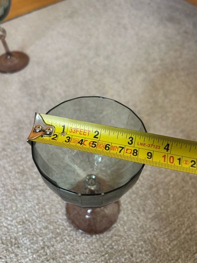 Retro Two Tone Ribbed Wine Glasses