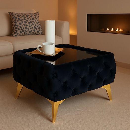 Coffee table with glass