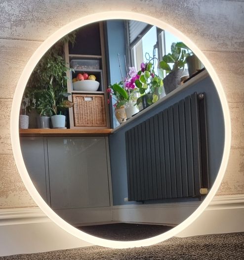 LED Bathroom Mirror 80cm Round Antifog Defogger