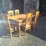 Mexican Pine Dining Table + Six Chairs Image 3