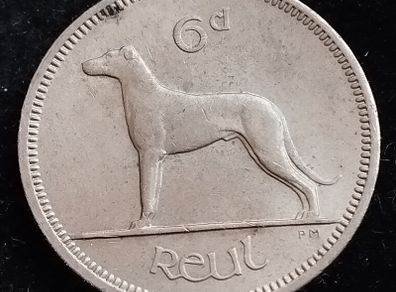 Ireland - 1967 - 6 Pence - Wolfhound - High Garde - KM.13a - [267]