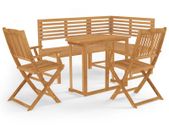 4 Piece Bistro Set Solid Acacia Wood