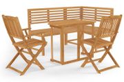 4 Piece Bistro Set Solid Acacia Wood