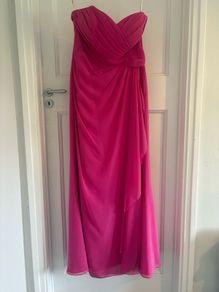 Pink long strapless dress