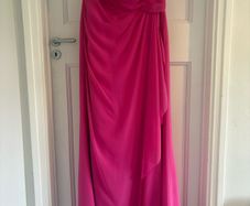 Pink long strapless dress
