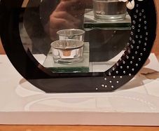 Butterfly design two tier glass tealight holder