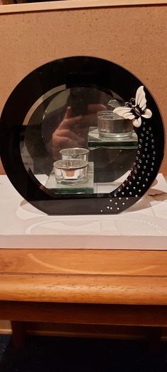 Butterfly design two tier glass tealight holder