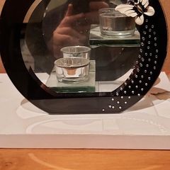 Butterfly design two tier glass tealight holder