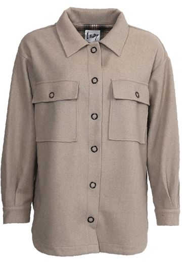 "Isay" Nadya Shirt Jacket - Dark Sand