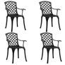 5 Piece Bistro Set Cast Aluminium Black Image 3
