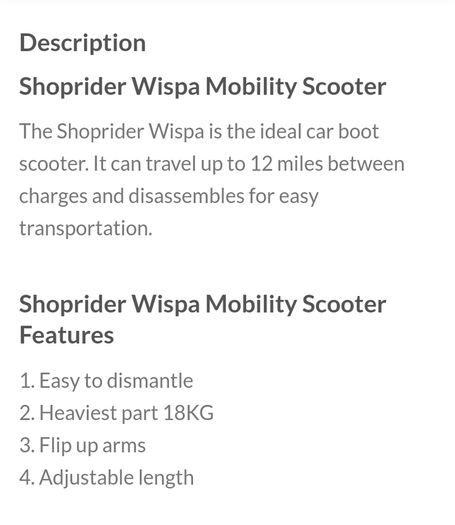 Invamed mobility scooter