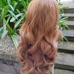 Sexy xtra long curly foxy brownish wig for crossdresser and ladies