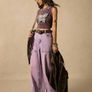 Estelle Shein Light Purple Wide Leg Jeans Size UK 14 Image 4