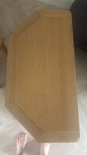 Grey TV Unit / Corner Media Cabinet with Solid Wood Top & 2 Drawers