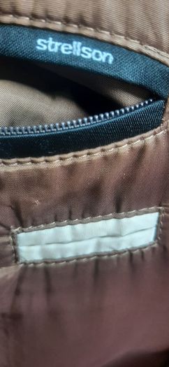 strellson mens long brown herringbone dress coat