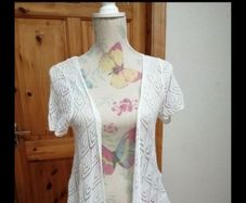 A. Wear white 100% cotton wrap over cardigan.