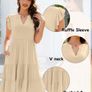Brand New Yutdeng Women's Summer Dress Knee-Length Boho A-Line Casual Dress - Solid Colour. Image 3