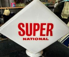 Original Glass Super National Petrol Pump Globe