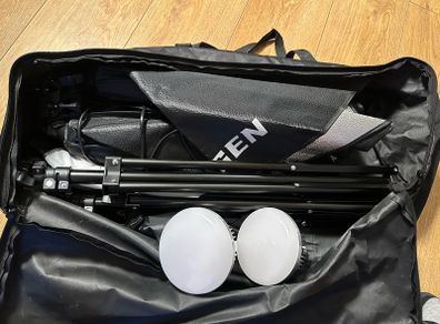 Professional Photography & Video Lighting Kit + White Backdrop