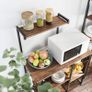 _Standing Kitchen Shelf with Metal Basket and 6 S-Hooks and Shelves Image 4