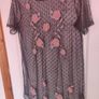 New Look black floral embroidered mesh overlay dress size UK14 EU42 Postage included Image 6