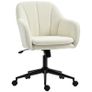Office chair with velvet-look fabric upholstery, dressing chair with curved backrest, for bedroom, living room, Beige Image 4